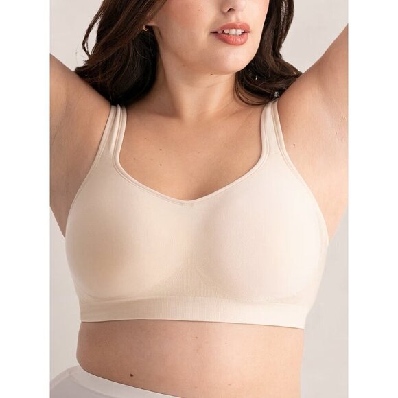Truekind Womens Daily Comfort Wireless Shaper Bra Sz XL Chai Beige 10022 - Picture 1 of 5